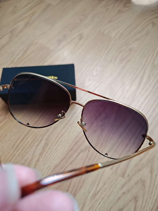 American Bonfire Co Hollywood Aviator Sunglasses Gray Gradient Polarized Gold main image 6